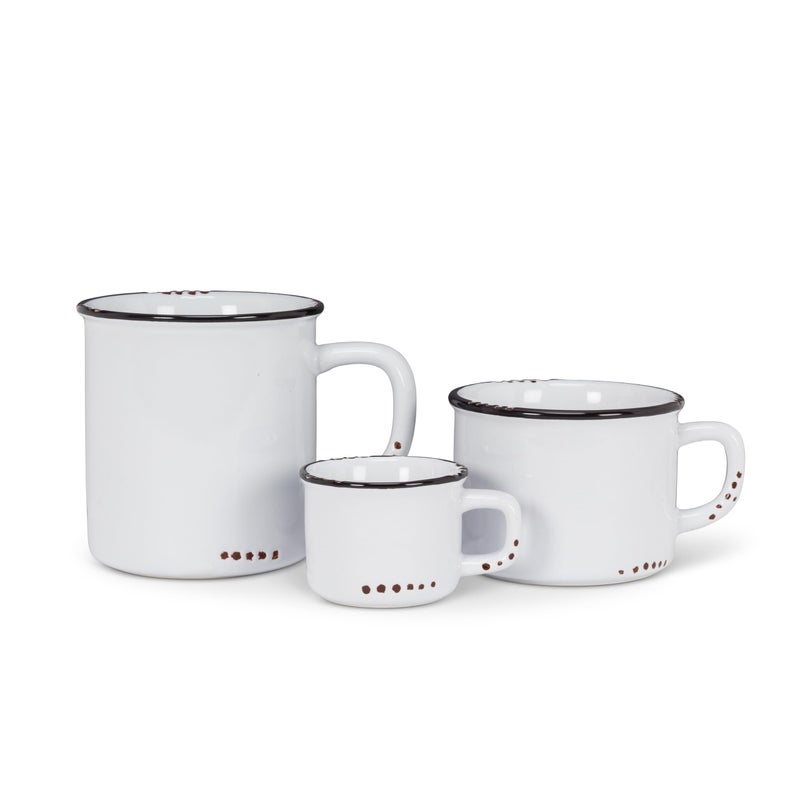 Abbott Collection Enamel Look Stoneware Mug, White - Image 2
